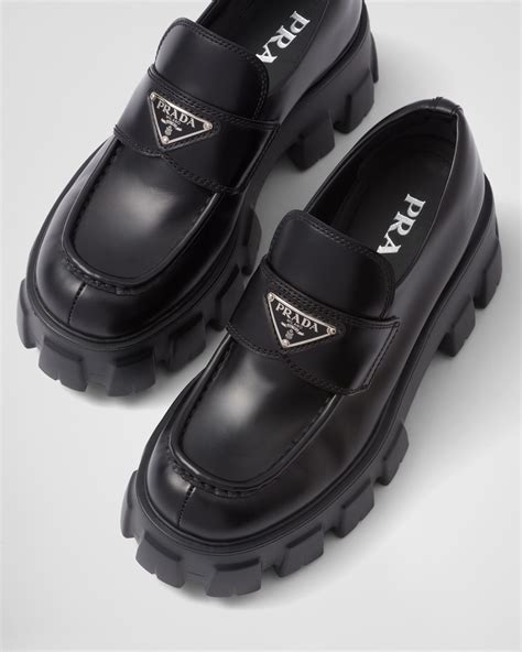 prada black.loafers|Prada monolith loafers women's.